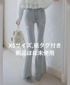XS 新品 Darich ドロップビジューフレアデニムパンツ ブルーのサムネイル