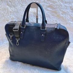 アニエスベー ビジネスバッグ 2way レザー ネイビー A4収納可 - メルカリ