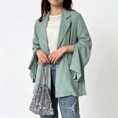Thevon 袖スリット2wayテーラードジャケット《ミントグリーン》上品 