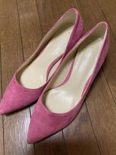 【新品】本革スウェード ピンク パンプスのサムネイル