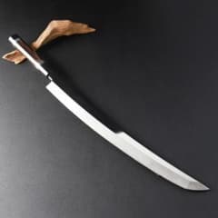 11580鬼反り先丸包丁尺三鏡面仕上げ刃は究極の切れ味黒檀黒水牛角五本