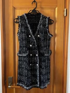 SHEIN ノースリーブツイードミニワンピースのサムネイル