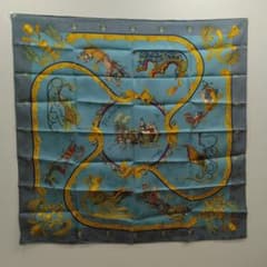 か008】エルメス HERMES カレ90 羽飾りと鈴 スカーフ シルク - メルカリ