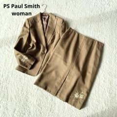 ポールスミス スカートスーツ セットアップ 花 刺繍 ストライプ 40 美