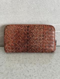 BOTTEGA VENETA ボッテガヴェネタ 長財布 パイソン オレンジ 中古のサムネイル