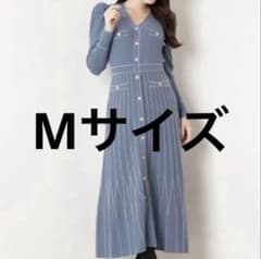 Suite Room Knit Long Dress M sepia blue - メルカリ