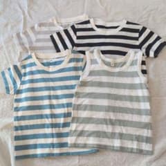 無印良品　キッズボーダーTシャツ4枚セットのサムネイル