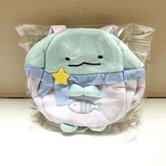 すみっこぐらしとかげ　きらきらな夜ダイカットバッグ ぬいぐるみ 水色 紫色