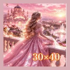 ☆新品！ダイヤモンドアート プリンセス 30×40cm ビーズアート ピンク