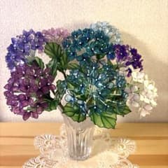 アメリカンフラワー・ディップフラワー・ディップアートの紫陽花