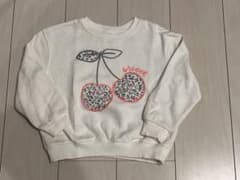 H&M キッズ トレーナー さくらんぼ柄 ホワイト　110cm-116cm