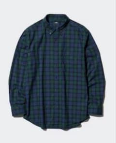 Uniqlo Long-Sleeve Broadcloth Shirt, Checkered Pattern (Green/Blackwatch)