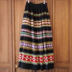 70s 80s ヴィンテージ セミノール パッチワーク ロング スカート 70s 80s ヴィンテージ セミノール パッチワーク ロング スカート