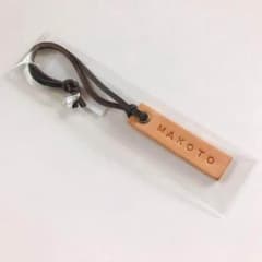 名入れ刻印無料　本牛革タグキーホルダーのサムネイル