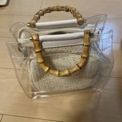 クリアバッグ インナーバッグ付き バンブーハンドルのサムネイル