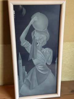 湯川輝義 作 No.33『青児』 モダン女性像 アート作品 ホワイトフレーム 美人画 青児 湯川輝義 額付き - メルカリ