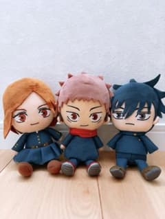 Jujutsu Kaisen plush toys Yuji Itadori Megumi Fushiguro Nobara Kugisaki Set of 3 figures with bonus item