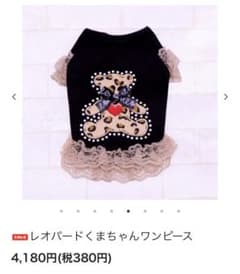 ene⭐︎犬服 レオパードくまちゃんワンピース サイズ2のサムネイル