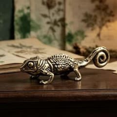 カメレオン金属工芸品置物フィギュア