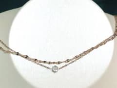 高級！！CZダイヤ アンクレット k18ピンクゴールドコーティング - メルカリ