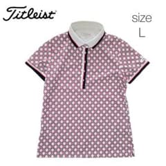 Titleist Women's Golf Wear Short-Sleeve Polo Shirt, All-Over Print, Size L