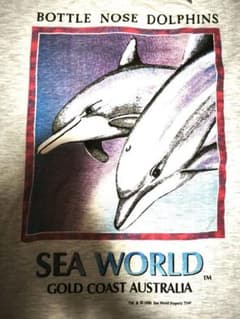 ​【デッドストック】90s オーストラリア製 シーワールド イルカ Tシャツ Mのサムネイル