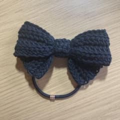 リボン型ヘアゴム　ブラックのサムネイル