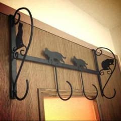 猫雑貨！4連ドアハンガー♪ 黒猫シルエットのサムネイル
