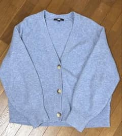 UNIQLO Vネック ニットカーディガン ライトブルーのサムネイル