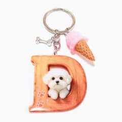 【１点限定】マルチーズキーホルダー　犬　動物　2D　イニシャル 1点限定】マルチーズキーホルダー 犬 動物 2D イニシャル - メルカリ