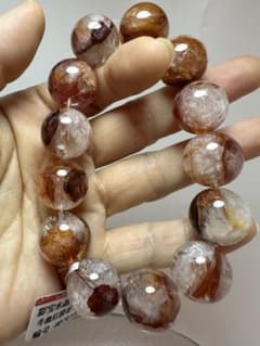 高品質！大玉天然石 牛血紅膠花水晶 （ライモナイトインクォーツ）虹を 