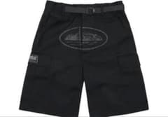 Corteiz Alcatraz Cargo Shorts Black