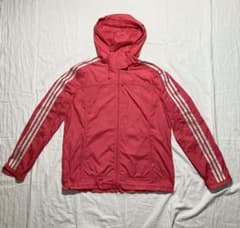 adidas ナイロンジャケット L ピンク フード 秋服のサムネイル