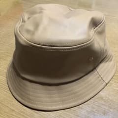 가짜 가죽 버킷 모자 베이지 L (59cm)