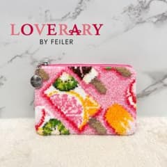 美品 フェイラー ラブラリー ポーチ アイスキャンディー柄 ピンク