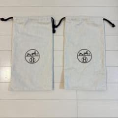HERMES 35×19.5 新品!!!巾着袋 2枚セット シューズ 保存袋 - メルカリ