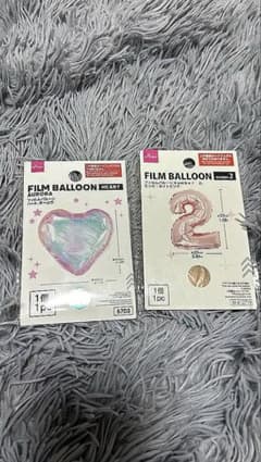 DAISO フィルムバルーン ハート＆数字2 セットのサムネイル