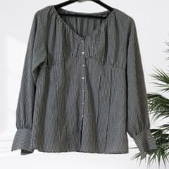【美品】SLOBE IENA ギンガムチェック ブラウス 長袖のサムネイル