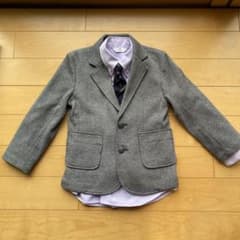 【美品】キッズフォーマル120cm ジャケット　シャツ　ネクタイセットのサムネイル