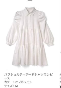 ♡*様 パワショルティアードシャツワンピース　GRL チュニック　ホワイト　妊婦のサムネイル