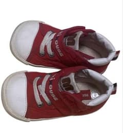 Mikihouse sneakers, size 14cm, red, for kids and babies.