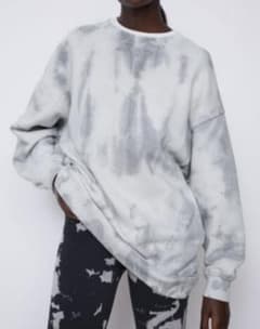 ZARA タイダイ柄 プリントスウェットシャツ グレー☆のサムネイル