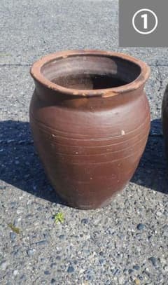 ①アンティーク陶器 甕(かめ) 植木 睡蓮鉢 醤油甕 - メルカリ