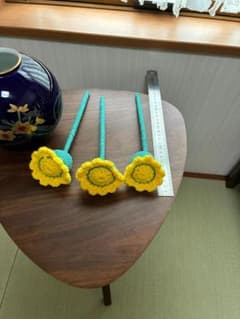ハンドメイド かぎ針編み フラワー 3本セット #プリザーブドフラワーのサムネイル