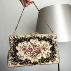 専用！プチポワン　ハンドバッグ　アンティーク アンティークプチポワンバッグ - アンティークモール＆蚤の市情報