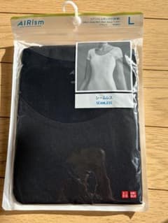 UNIQLO AIRism UネックT ブラック Lサイズのサムネイル