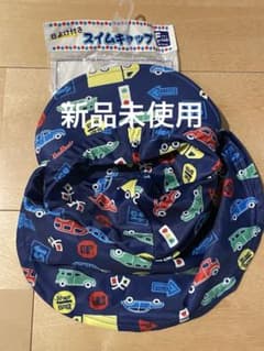 日よけ付き スイムキャップ 46-52cm 車柄のサムネイル