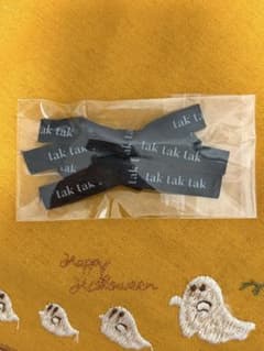taktaktaktak 犬用 アクセサリー ヘアクリップ リボン ブラックのサムネイル