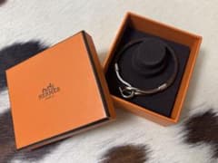 良品　HERMES エルメス　ジャンボ　レザー　シルバー金具　ブレスレット　箱付 HERMES エルメス ジャンボ シルバー金具 レザー ブレスレット 箱付き