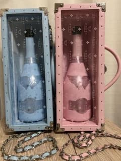ANGEL シャンパン ブルー×ピンク 空瓶 箱 鍵 チェーン フルセット